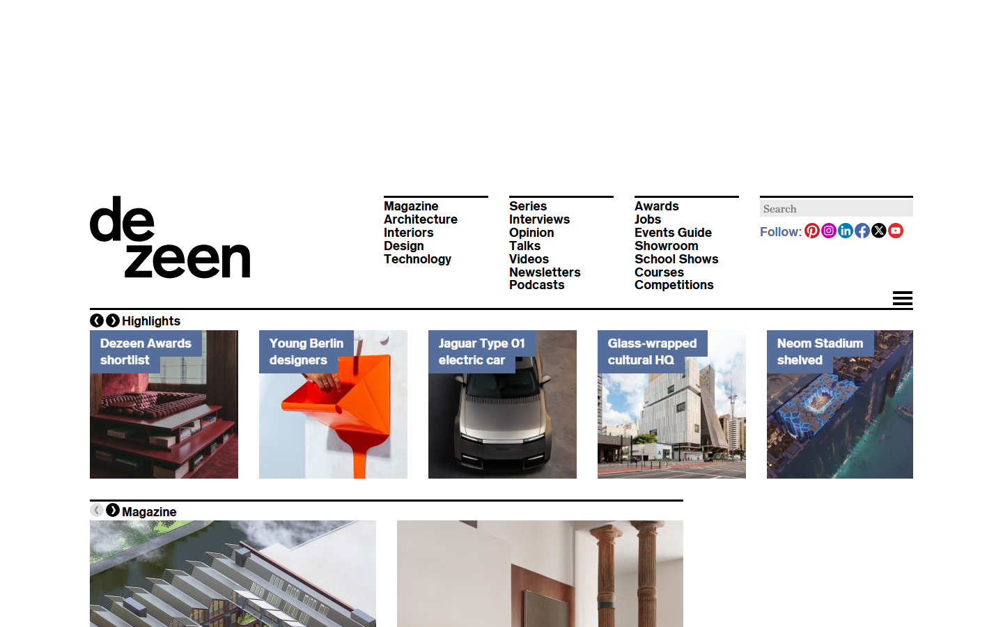 Dezeen 站点截图